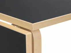 Artek Aalto Table foldable DL81C matbord Top black linoleum-natural lacquered