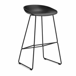 HAY About a Stool 38 High barstol 2.0 Svart-svart stålstativ