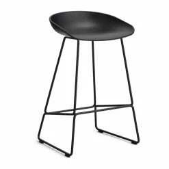 Clearance HAY About a Stool 38 Low barstol 2.0 Svart-svart stålstativ