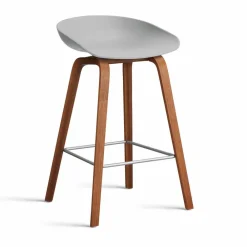 Clearance HAY About a Stool 32 Low barstol valnötsstativ 2.0 Concrete grey-rostfritt stålstöd