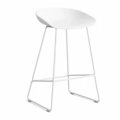 HAY About a Stool 38 Low barstol 2.0 Vit-vitt stålstativ