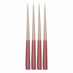 Scandi Essentials Affinity antikljus tvåfärgade 4-pack 32cm Beige-red