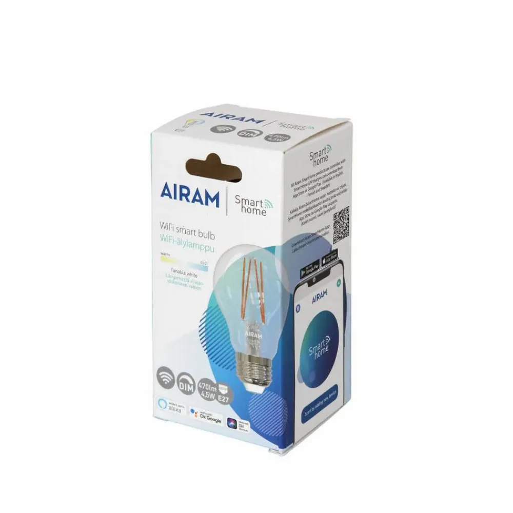 Outlet Airam Smarta Hem Filament LED-normal ljuskälla klar e27 5w