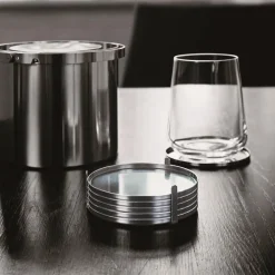 Stelton AJ cylinda-line glasunderlägg 6-pack rostfritt stål