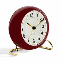 Arne Jacobsen Clocks Aj Station bordsklocka vinröd vinröd