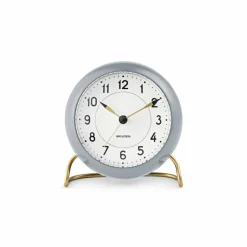 Arne Jacobsen Clocks AJ Station bordsur 12 cm grå-vit