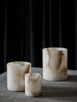 Sale Tell Me More Alabaster ljuslykta Vit-beige M 14 cm