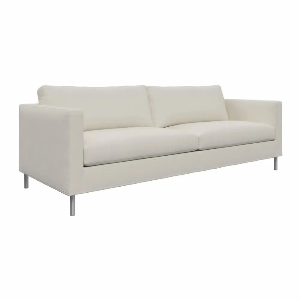 Best Fogia Alex 2 5-sits soffa Tyg Hiro White-aluminiumben