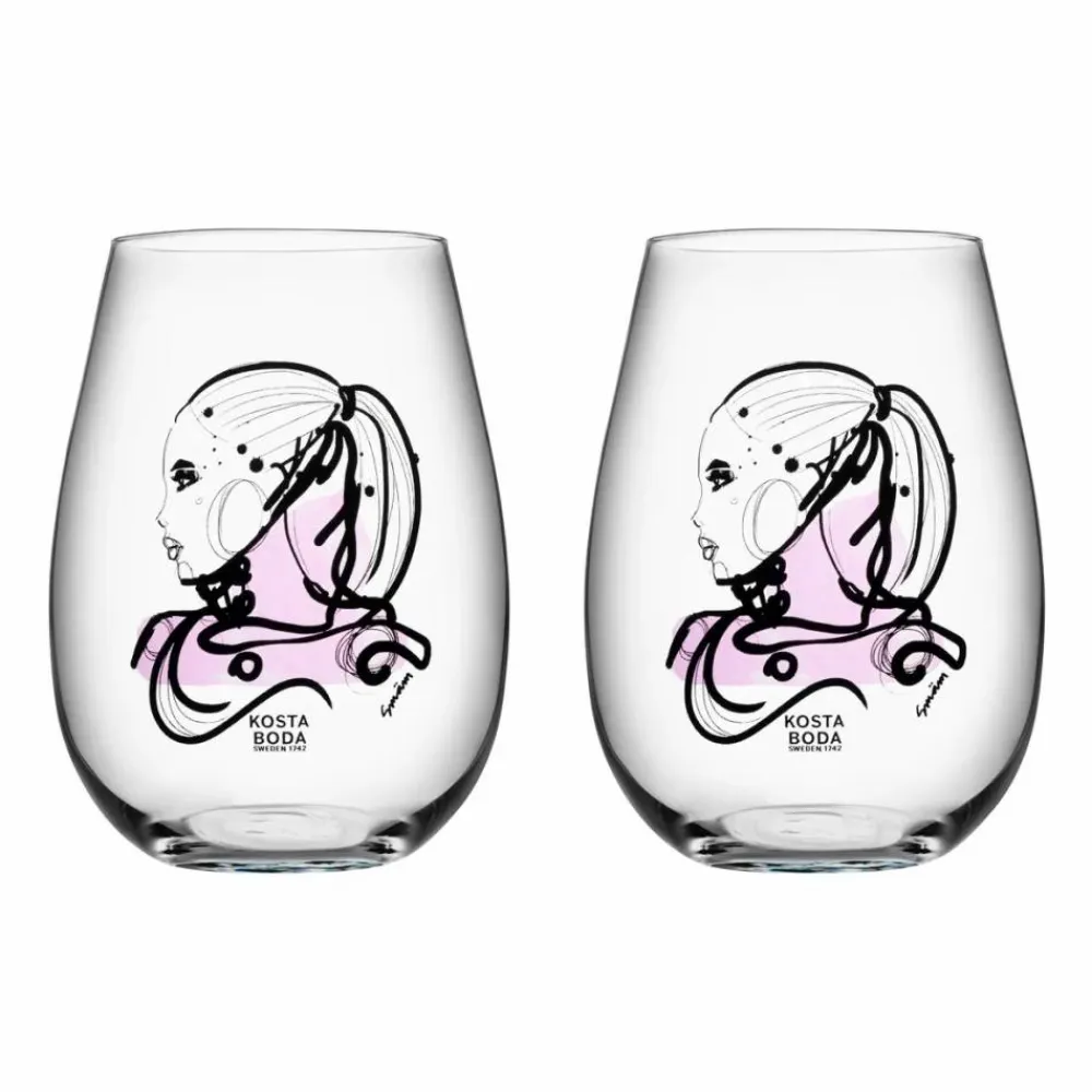 Kosta Boda All about you tumblerglas 57 cl 2-pack love you (rosa)