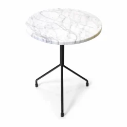 OX Denmarq All For One sidobord White carrara-black Ø40 cm