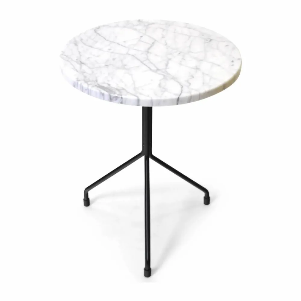 OX Denmarq All For One sidobord White carrara-black Ø40 cm