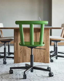 Clearance Stolab Alt stol snurrstativ klädd sits björk Hallingdal 65-960 green-mossgrön 16