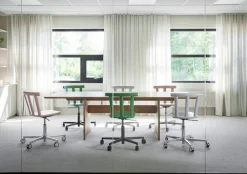 Best Stolab Alt stol snurrstativ klädd sits björk Hallingdal 65-103 grey/beige-vit 21