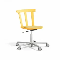 New Stolab Alt stol snurrstativ klädd sits björk Hallingdal 65-407 yellow-klargul 80