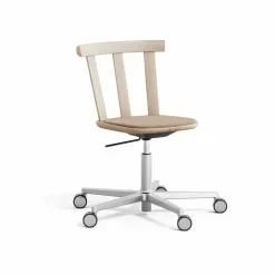 Outlet Stolab Alt stol snurrstativ klädd sits ek Hallingdal 65-200 beige-ljus mattlack