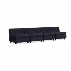 New HAY Amanta soffmodul Anthracite shell-turf blue red mélange 4-sits