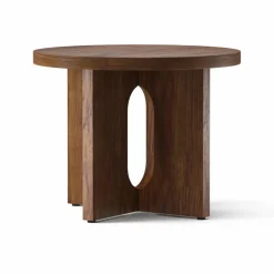Audo Copenhagen Androgyne sidobord Ø50 cm valnötsbas Valnöt-bordsskiva