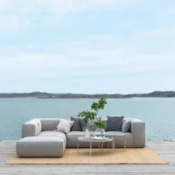 Skargaarden Asker modulsoffa Sunbrella Sling taupe beige fotpall