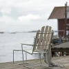 Grythyttan Stålmöbler A3 solstol Vit lack ek-varmförzinkad