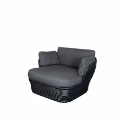 Cane-line Basket loungefåtölj Graphite grey inkl. gråa dynor
