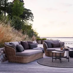 Discount Cane-line Basket loungefåtölj Natural inkl. taupe dynor