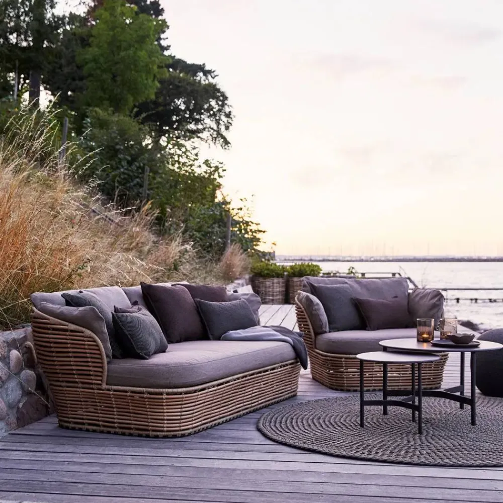 Discount Cane-line Basket loungefåtölj Natural inkl. taupe dynor