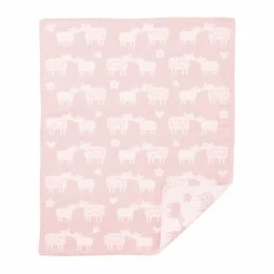 Sale Klippan Yllefabrik Bää barnfilt bomull Soft pink 70x90 cm