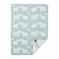 Discount Klippan Yllefabrik Bää barnfilt ull Light blue 65x90 cm