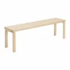 Outlet Artek 168B bänk Solid seat natural lacquered