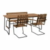 Clearance Grythyttan Stålmöbler B31 bord 170 cm + 2 A2 fåtölj + soffa 3 teak-svart stativ