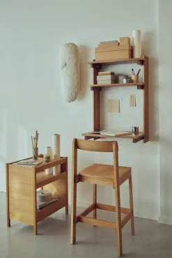 Form & Refine Beam Office Shelf hylla med skrivbord Deep brown pine 60x90 5x40 cm