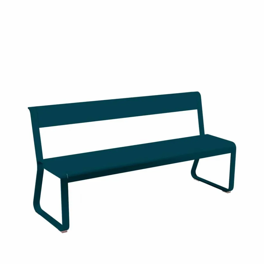 Discount Fermob Bellevie bänk med ryggstöd Acapulco blue (blå)