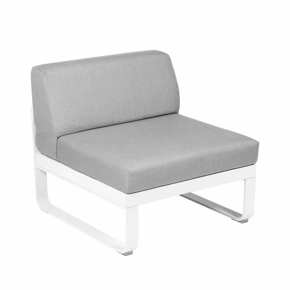 Fermob Bellevie Central modulsoffa Cotton white (vit) flannel grey dyna 1-sits