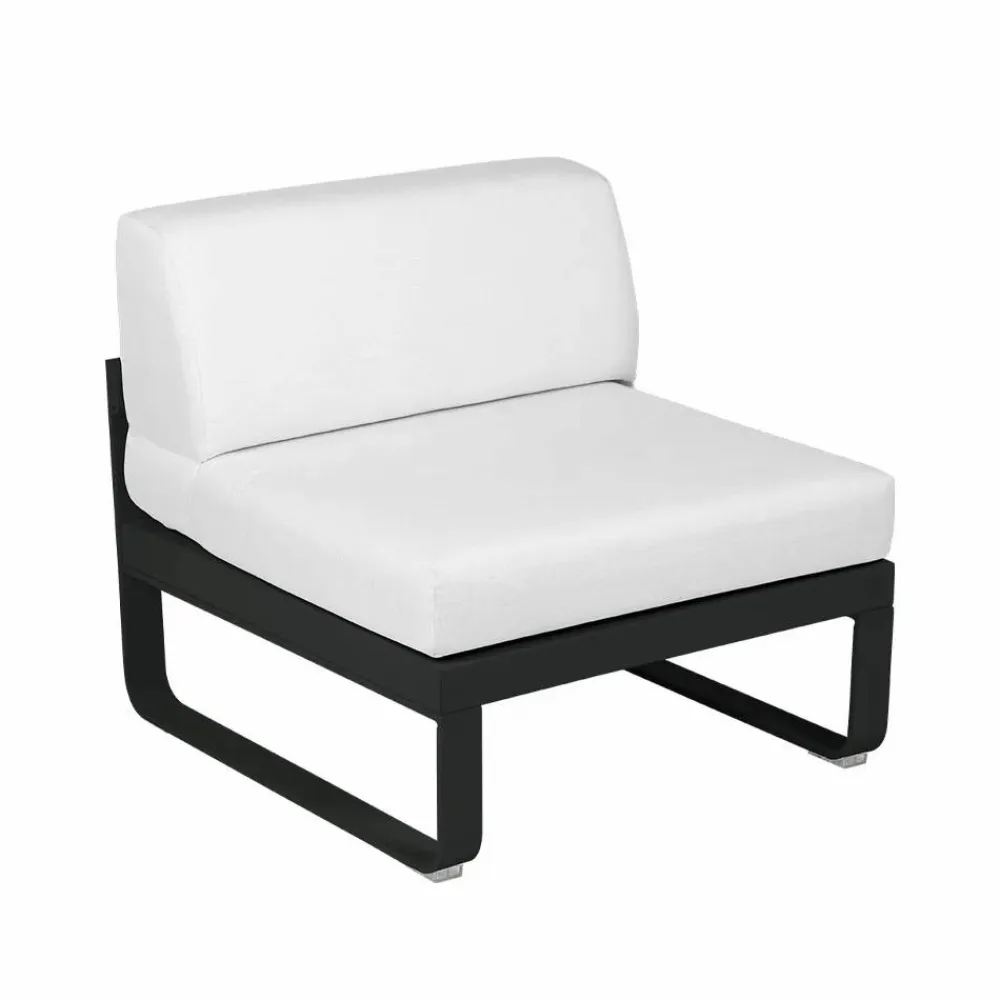 Fermob Bellevie Central modulsoffa Liquorice (svart) off-white dyna 1-sits