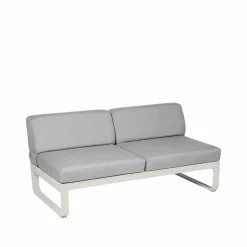 Fermob Bellevie Central modulsoffa 2-sits Clay grey (grå) flannel grey dyna