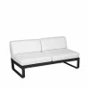 Fermob Bellevie Central modulsoffa 2-sits Liquorice (svart) off-white dyna