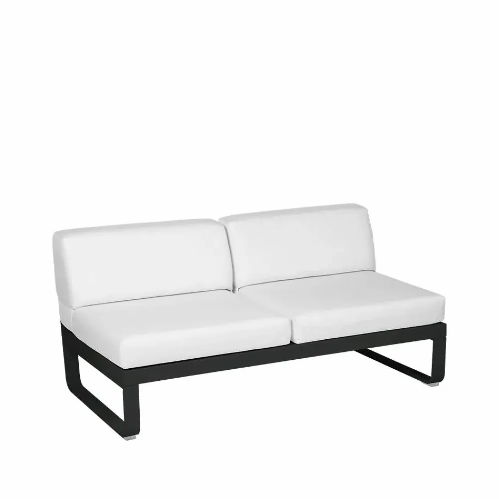 Fermob Bellevie Central modulsoffa 2-sits Liquorice (svart) off-white dyna