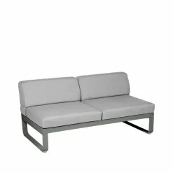 Fermob Bellevie Central modulsoffa 2-sits Rosemary (grön) flannel grey dyna