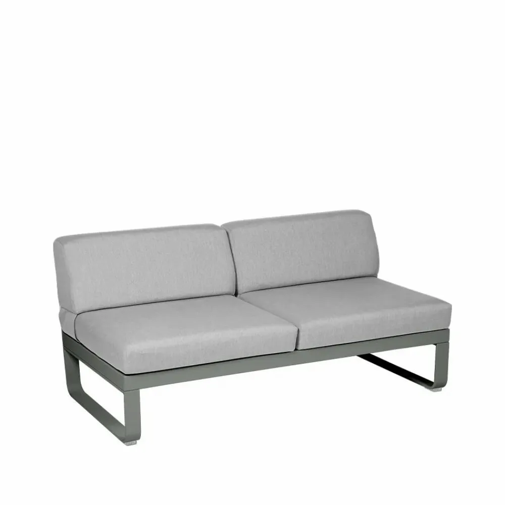 Fermob Bellevie Central modulsoffa 2-sits Rosemary (grön) flannel grey dyna