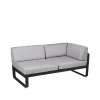 Clearance Fermob Bellevie Corner modulsoffa 2-sits Liquorice (svart) flannel grey dyna höger