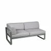 Fermob Bellevie Corner modulsoffa 2-sits Rosemary (grön) flannel grey dyna vänster