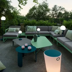 Best Fermob Bellevie Corner modulsoffa 2-sits Storm grey (grå) offwhite dyna höger