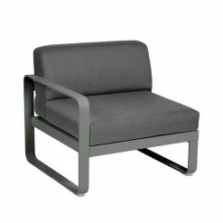Fermob Bellevie Left modulsoffa Rosemary (grön) graphite grey dyna 1-sits