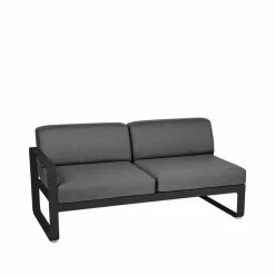 Fermob Bellevie Left modulsoffa 2-sits Liquorice (svart) graphite grey dyna