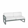 Discount Fermob Bellevie Left modulsoffa 2-sits Storm grey (grå) off-white dyna
