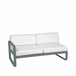 Discount Fermob Bellevie Left modulsoffa 2-sits Storm grey (grå) off-white dyna