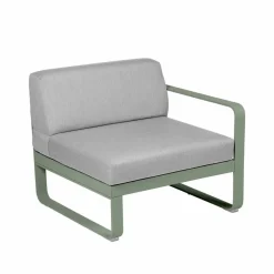 Fermob Bellevie Right modulsoffa Cactus (grön) flannel grey dyna 1-sits