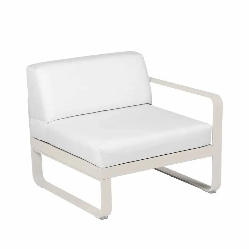 Fermob Bellevie Right modulsoffa Clay grey (grå) off-white dyna 1-sits