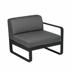 Fermob Bellevie Right modulsoffa Liquorice (svart) graphite grey dyna 1-sits