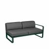 Fermob Bellevie Right modulsoffa 2-sits Cedar green (grön) graphite grey dyna